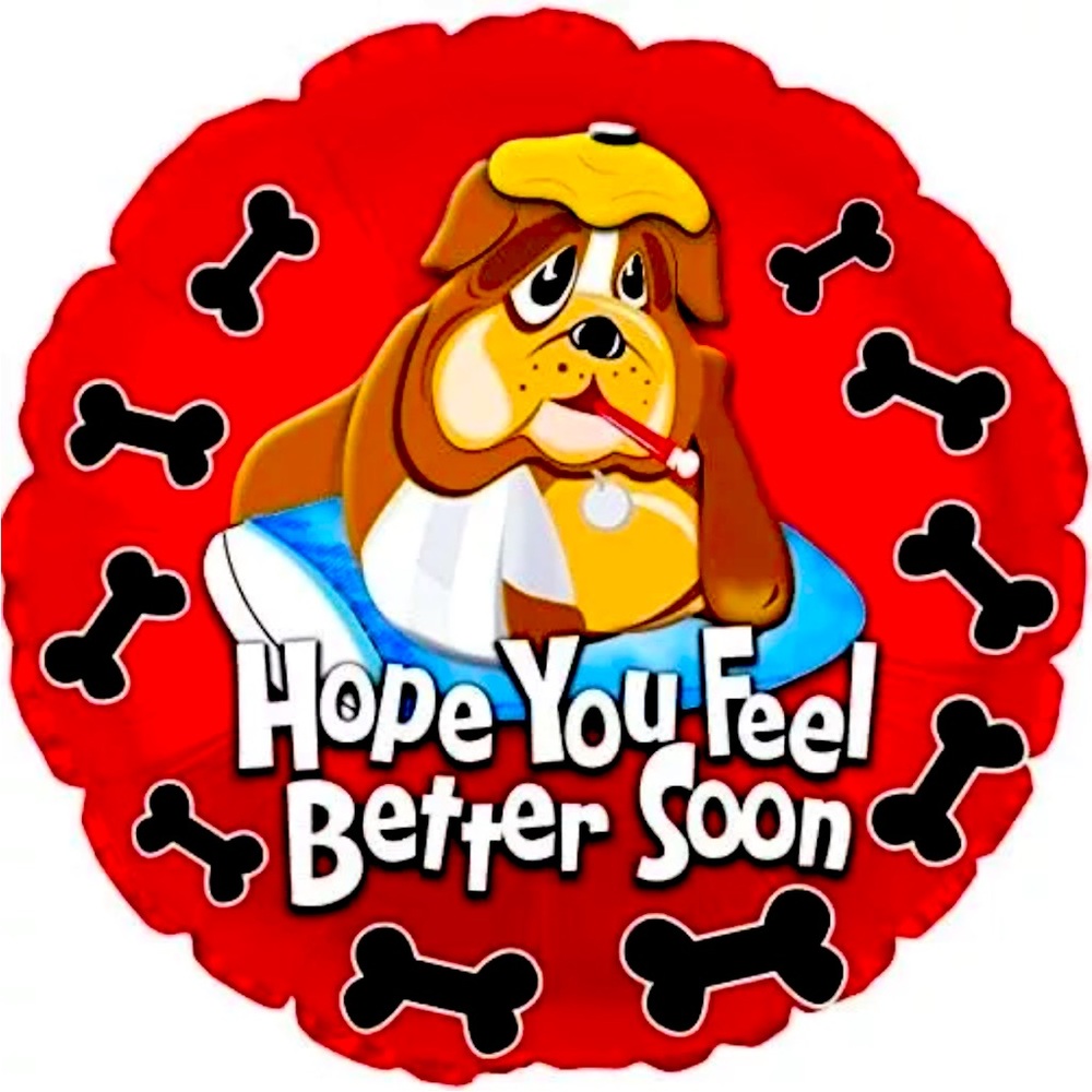Balloon, "Hope You Feel Better Soon", Foil, 17", By CTI Industries, Brand New